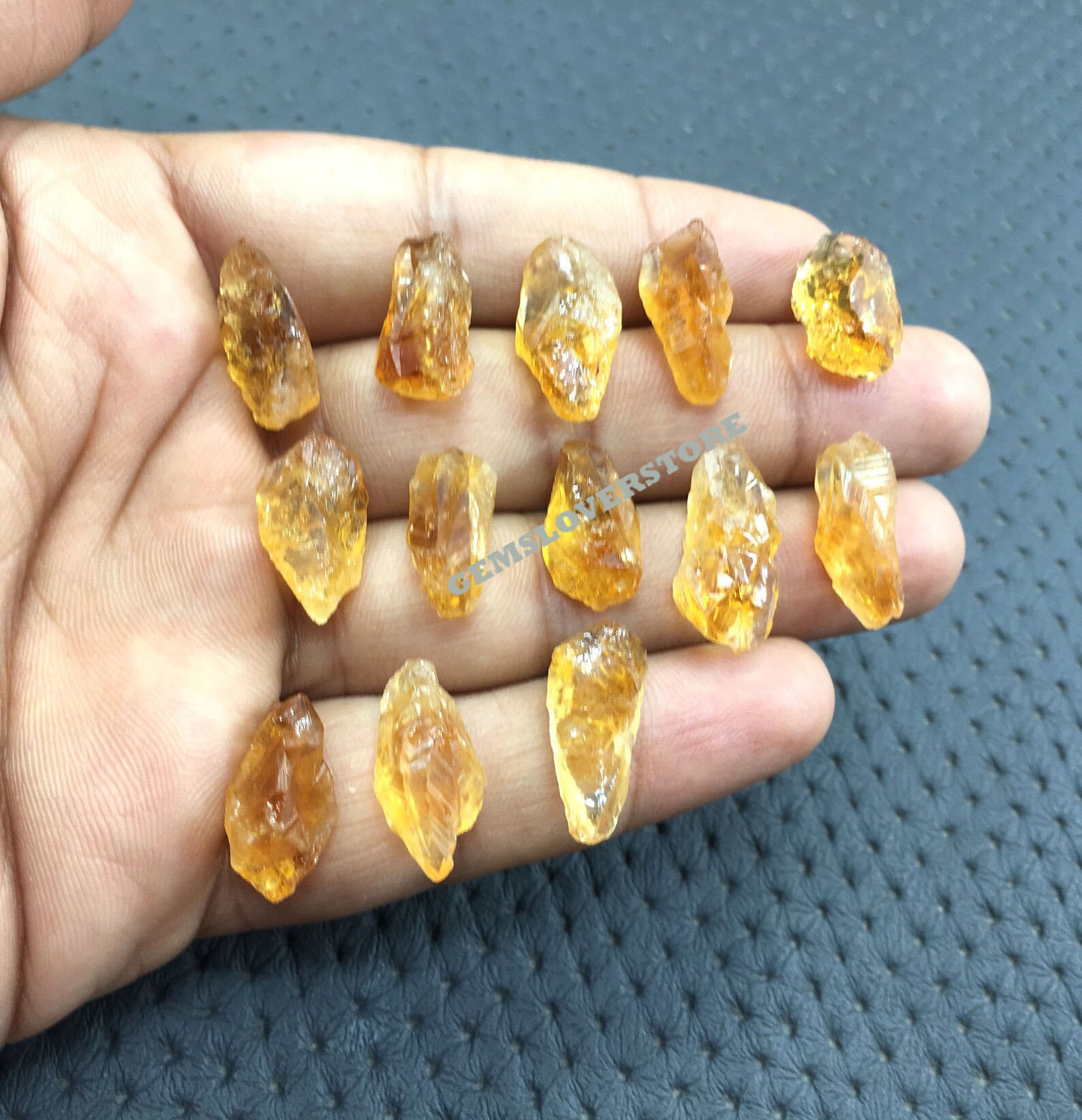 10 Raw Citrine Gems: Natural Uneven Jewelry Making Crystals (8x18-10x20 Mm)