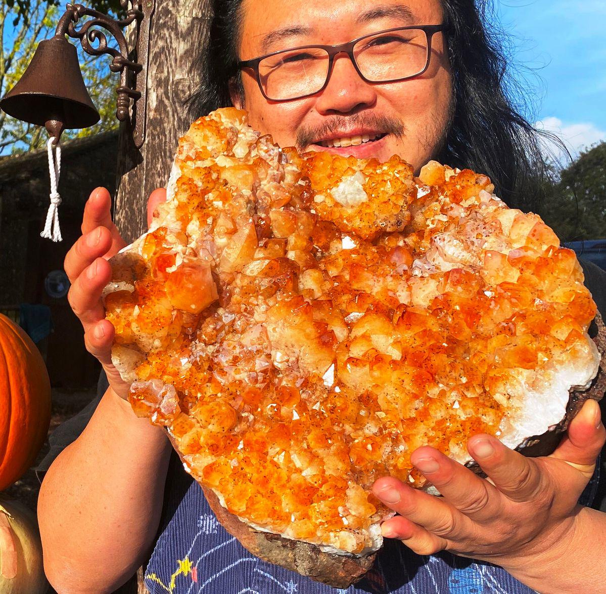 Raw Citrine Chunk Natural Crystal Statement Piece Citrine Cluster Crystals Natural Citrine Golden Honey Quartz Gemstone Gift Christmas Gems