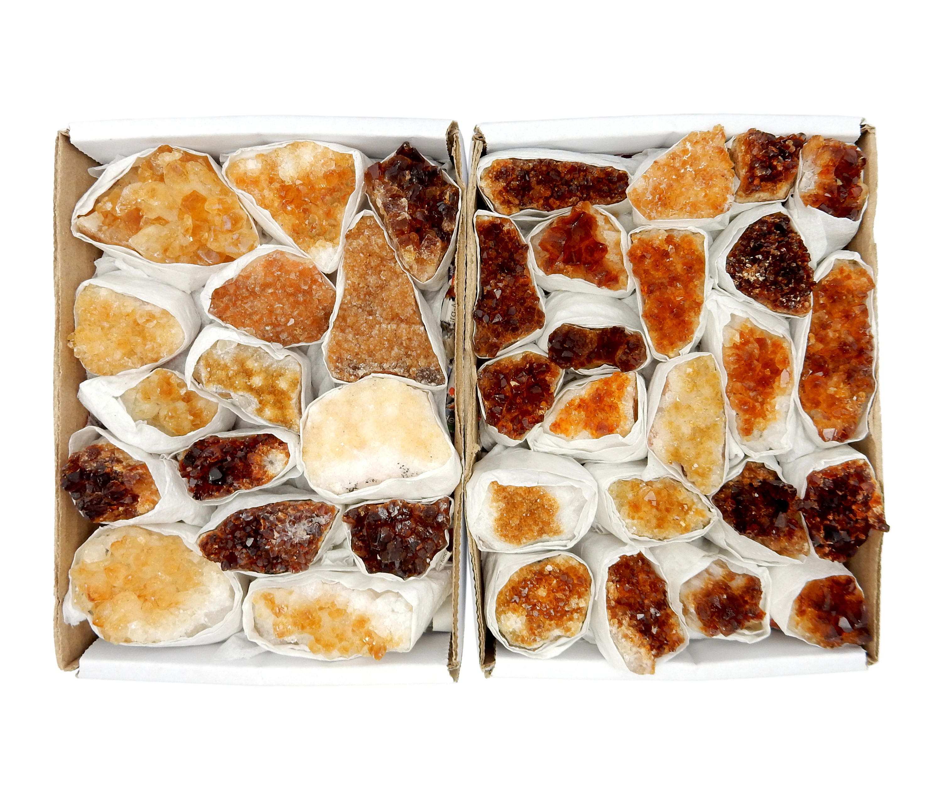 Citrine Cluster Flat Box 8-16 Piece Box (box-17)