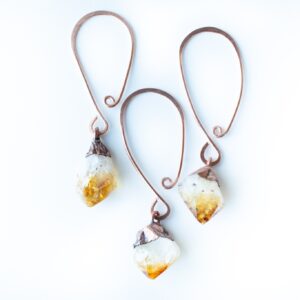 Citrine Crystal Ornament | Raw Crystal Ornament | Raw Citrine Christmas Ornament | Holiday Decoration | Crystal Ornament Set Citrine Crystal Ornament | Raw Crystal Ornament | Raw Citrine Christmas Ornament | Holiday Decoration | Crystal Ornament Set