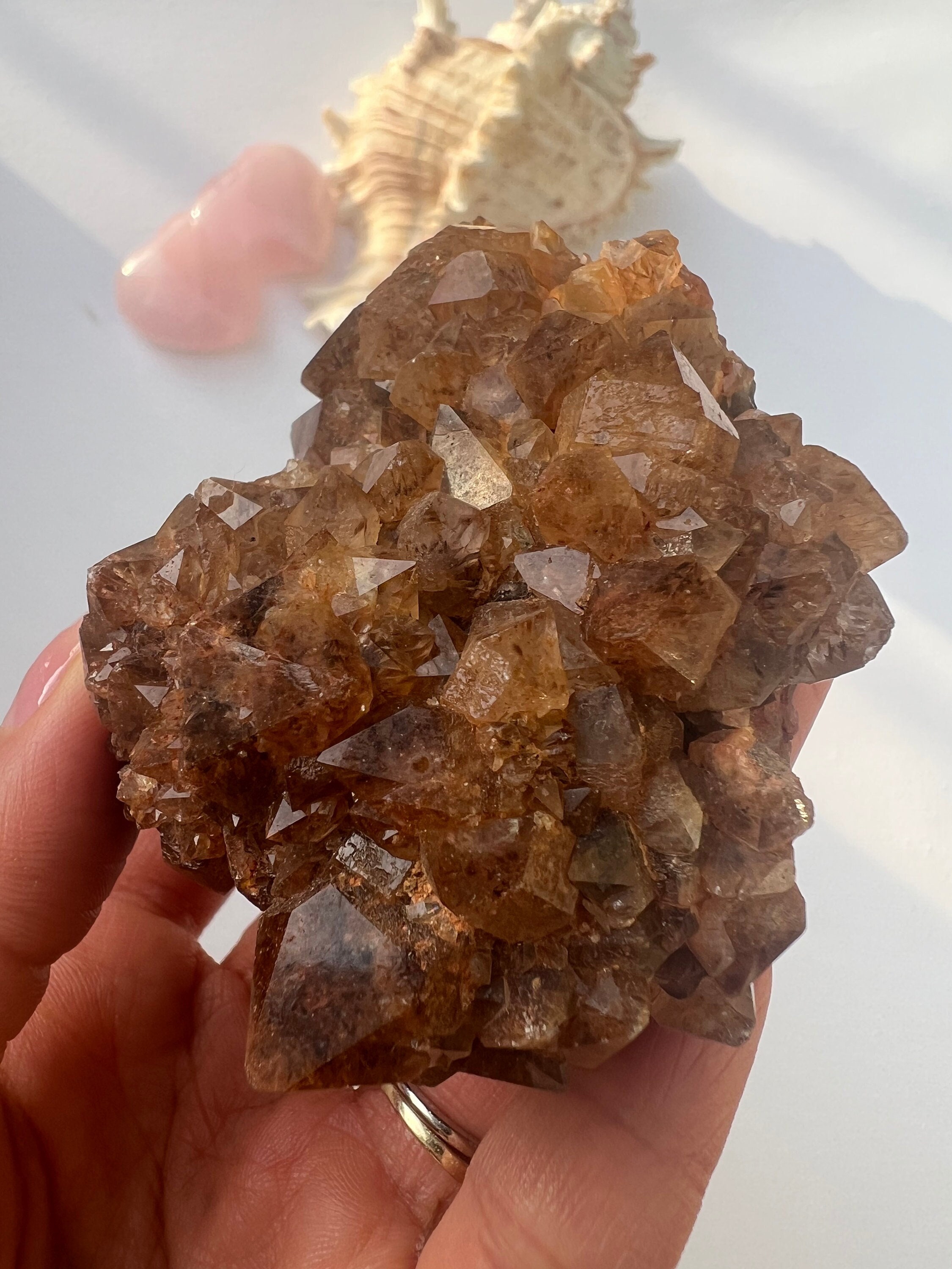 Rare Rutile Citrine Flower Cluster, Raw Citrine Rare Rutile Citrine Flower Cluster, Raw Citrine