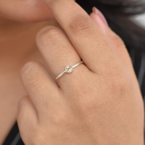 Citrine Ring, 925 Sterling Silver Ring, Yellow Stone, Round Stone Ring, Silver Ring, Faceted Gemstone, Can Be Personalized, Valentines Gifts