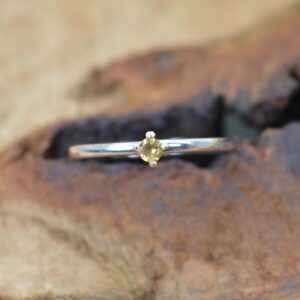 Yellow Citrine 925 Sterling Silver Gemstone Jewelry Ring ~ Dainty Ring