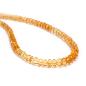 4mm-6mm Natural Aaa+ Citrine Gemstone Smooth Rondelle Beads, 17inch Strand