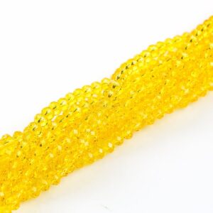 6mm Crystal Rondelle -1 Or 5 Or 10 Strands- Citrine