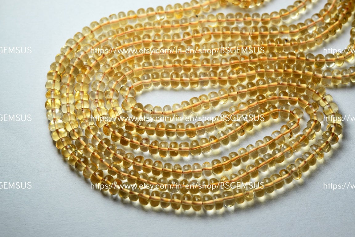 8 Inches Strand,finest Quality,natural Citrine Smooth Rondelles,size 4.75-5mm 8 Inches Strand,finest Quality,natural Citrine Smooth Rondelles,size 4.75-5mm