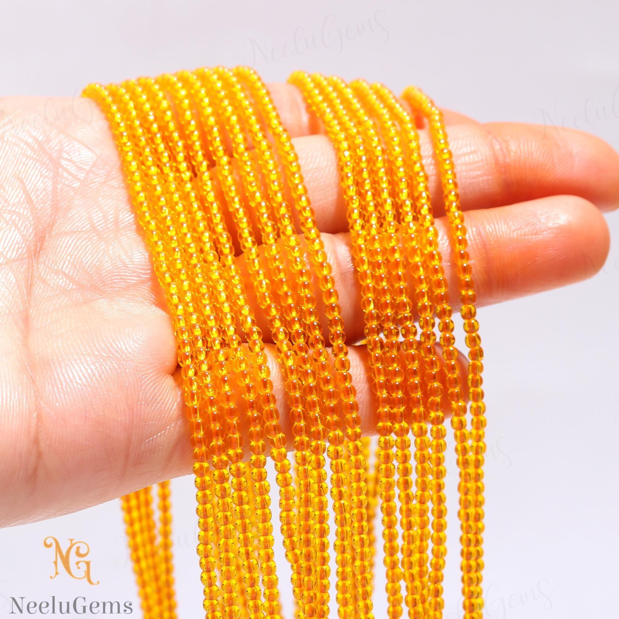 Aaa+ Golden Citrine Quartz Rondelle Beads, 2.2-2.3 Mm Tiny Smooth Rondelle Beads,13" Gemstone Beads For Handmade Jewelry