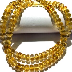 Aaa+ Grade~~genuine Yellow Citrine Smooth Rondelle Beads Natural Citrine Rondelle Smooth Beads Citrine Gemstone Beads Wholesale Stone Beads