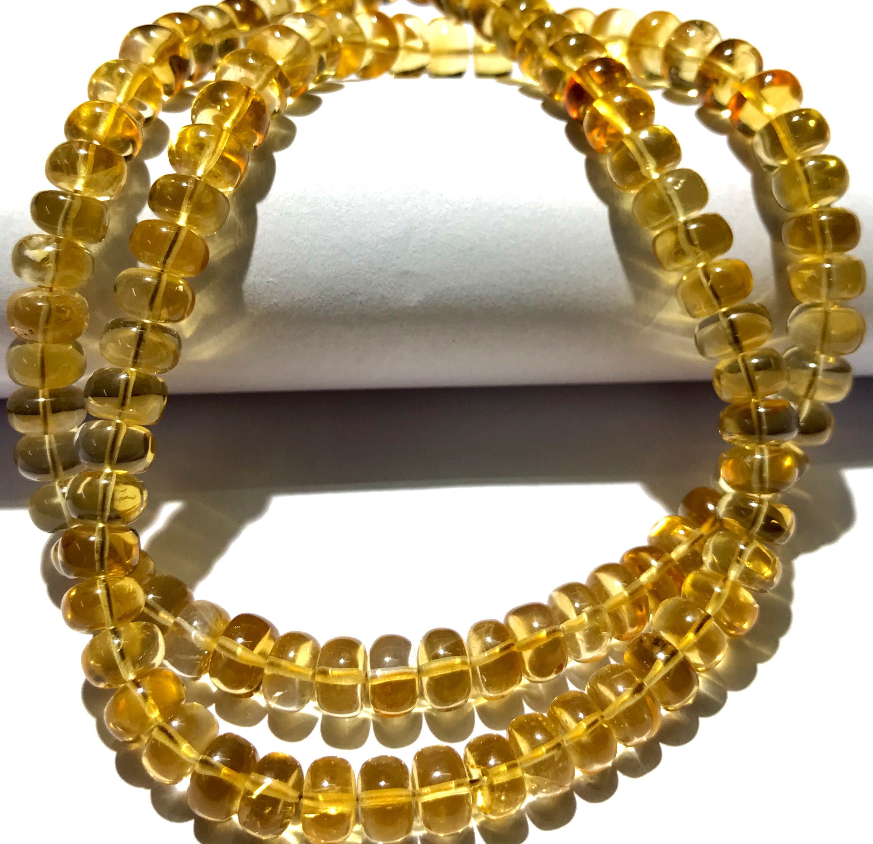 Aaa+ Grade~~genuine Yellow Citrine Smooth Rondelle Beads Natural Citrine Rondelle Smooth Beads Citrine Gemstone Beads Wholesale Stone Beads