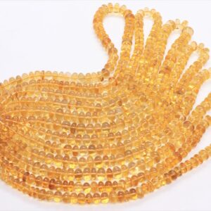 Aaa Natural Yellow Citrine Rondelle Beads, 7.5-8 Mm Citrine Gemstone Beads, 16 Inch Citrine Plain Beads Jewelry Making Citrine Wholesale