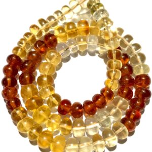 Aaa++ Quality~~ Shaded Citrine Smooth Beads Natural Shaded Yellow Citrine Smooth Rondelle Beads 7mm Citrine Gemstone Beads Yellow Citrine