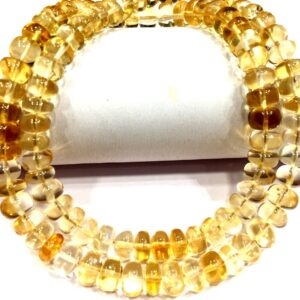 AAA QUALITY~Natural Citrine Shaded Rondelle Beads Smooth Citrine Gemstone Beads Polished Citrine Beads Citrine String Jewelry Making Beads.