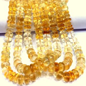 AAA+ QUALITY~Natural Citrine Smooth Rondelle Beads High Grade Citrine Gemstone Beads Citrine Shaded Rondelle Beads Wholesale Citrine Beads.