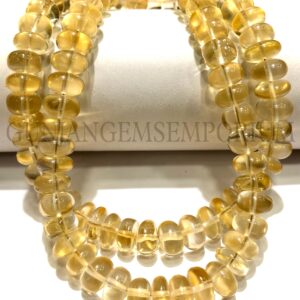 AAA+ Quality~~Yellow Citrine Smooth Beads 8mm Citrine Rondelle Beads Natural Citrine Gemstone Beads7-8mm Smooth Rondelle Rare Citrine Beads