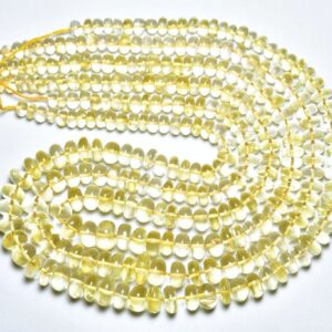 Citrine Rondelle Beads - 8.5 inches - Natural Beautiful Smooth Citrine Rondelle - Size is 6 - 10 mm #2861