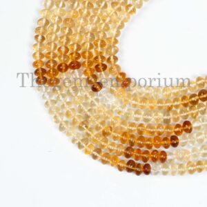Citrine Rondelle Beads Strand, Shaded Gemstone Beads (4-4.5mm, 40cm)