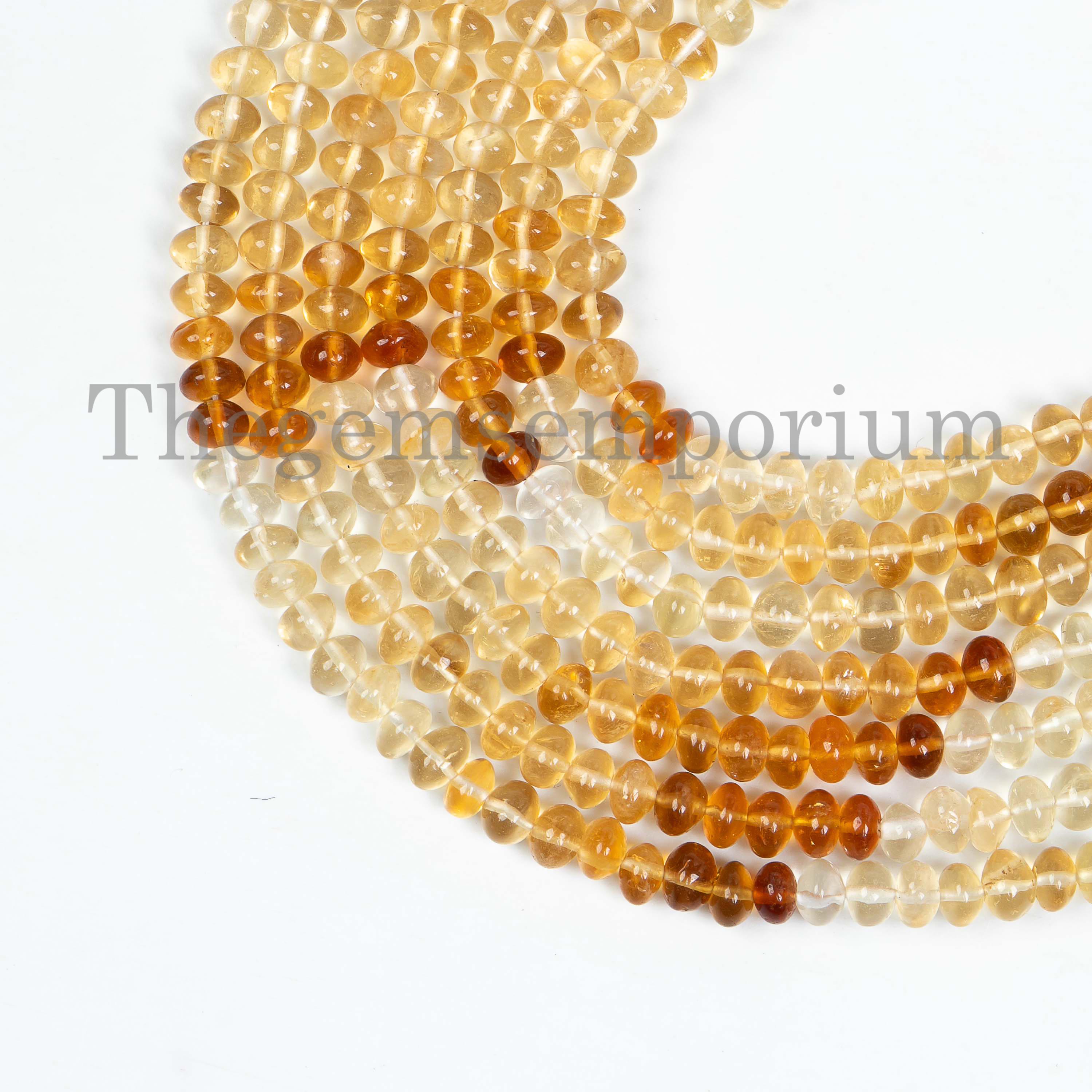 Citrine Rondelle Beads Strand, Shaded Gemstone Beads (4-4.5mm, 40cm)