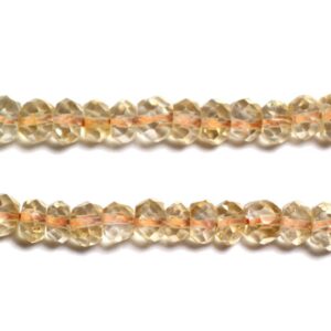 Fil 33cm 140pc Environ - Perles Pierre Citrine Rondelles Facettées 2-4mm Jaune Clair Pastel Transparent