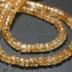 Fil 34cm 120pc Env - Perles Pierre - Citrine Rondelles Heishi 5-7mm Jaune Clair Transparent