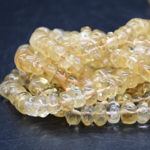 Citrine Gemstone Irregular Smooth Rondelle Spacer Beads - 5 - 7mm, 7 - 9mm Sizes - 13" Strand