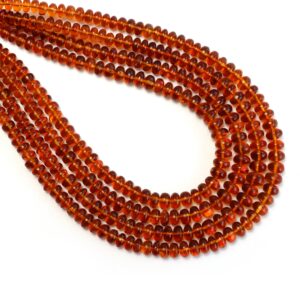 Madeira Citrine Smooth Rondelle Beads, 4 Mm To 6 Mm, Citrine Jewelry Making Beads, 8 Inches / 18 Inches Full Strand, Price Per Strand
