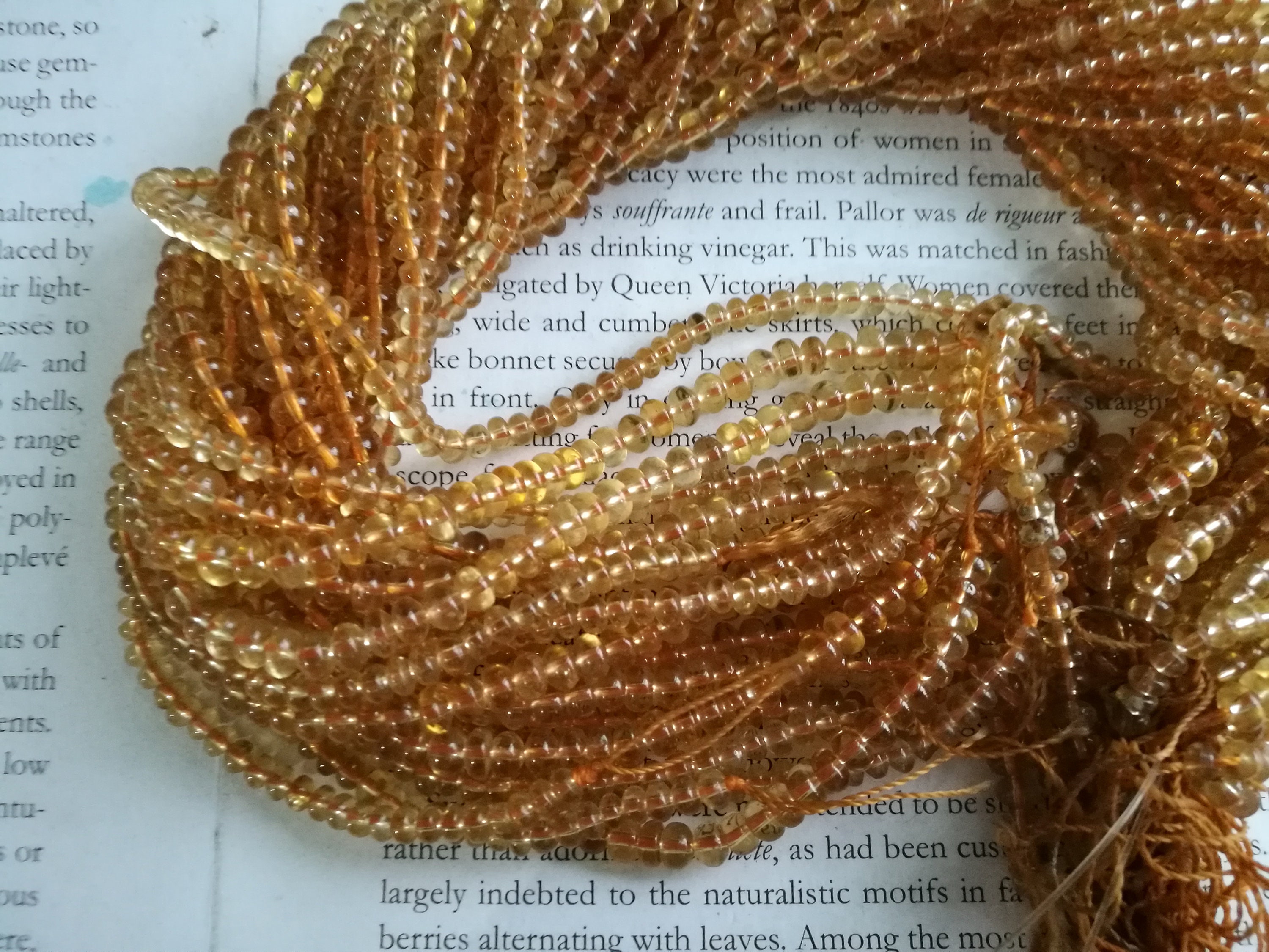 Natural Citrine Rondelle Beads, 5mm Citrine Rondelle Beads