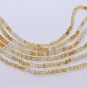 Natural Citrine Hand Carved Rondelle Beads, 4-4.5 Mm Shaded Citrine Pumpkin Gemstone Beads, 16 Inch Citrine Carving Rondelle Beads