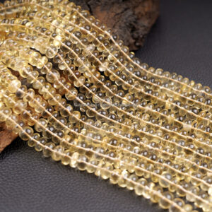 Natural Citrine Smooth Rondelle Beads, 6-7 Mm Citrine Gemstone Beads 15" Strand Aaa+ Quality Handmade Beads For Making Jewelry Craft