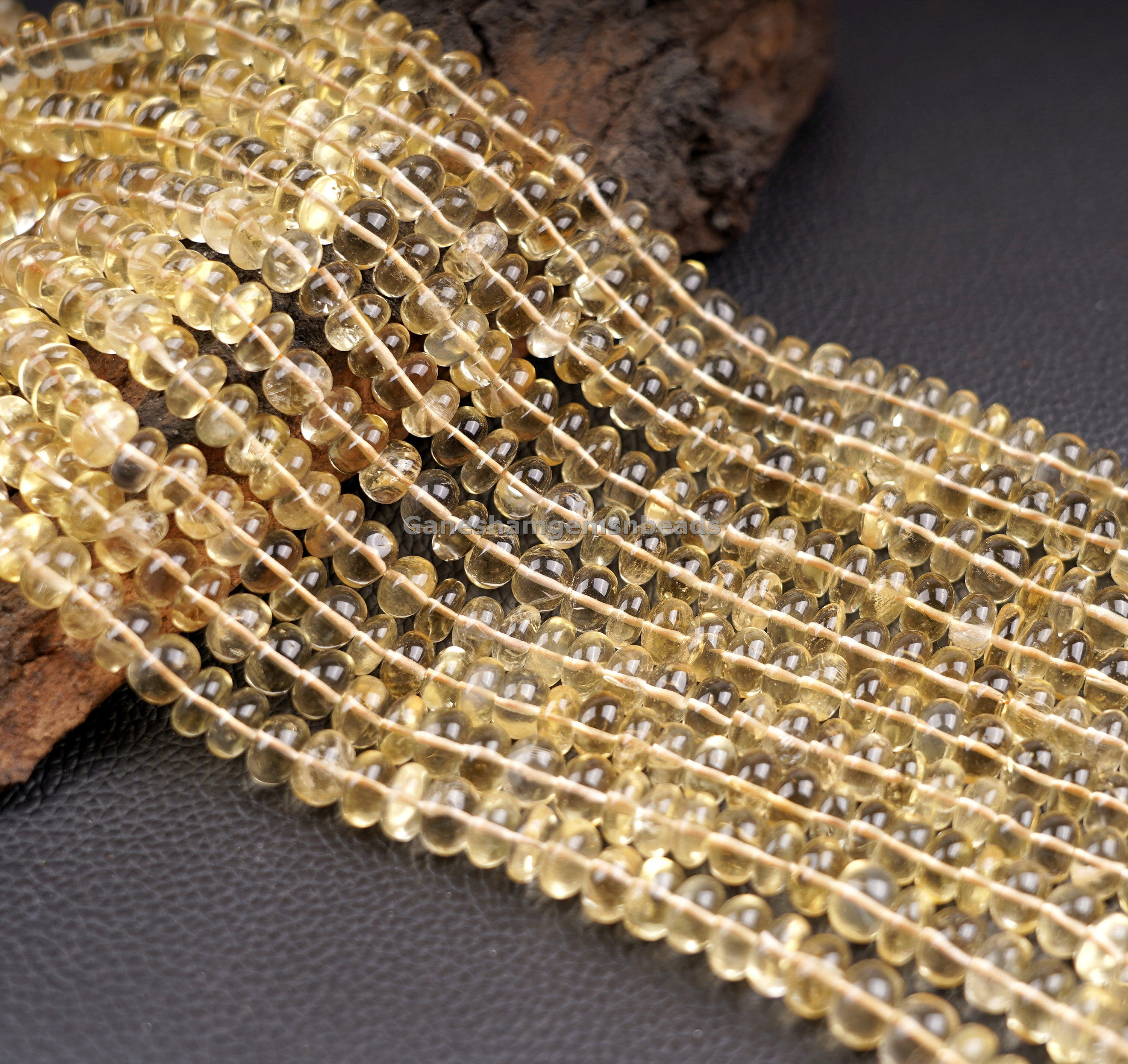 Natural Citrine Smooth Rondelle Beads, 6-7 Mm Citrine Gemstone Beads 15" Strand Aaa+ Quality Handmade Beads For Making Jewelry Craft