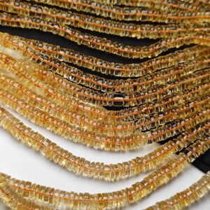 Natural Citrine Smooth Tyre Gemstone Beads, 5.5-6.5 Mm Wheel Shape Beads For Making Jewelry, 16 Inches Long Strand An Amazing Item