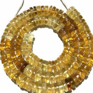 Rare Pneumatic Shape Citrine Smooth Gemstone Beads/6-7 Tyre Shape Shaded Citrine 17” Strand/yellow Citrine Smooth 6-7mwheels/cyber Week Sale