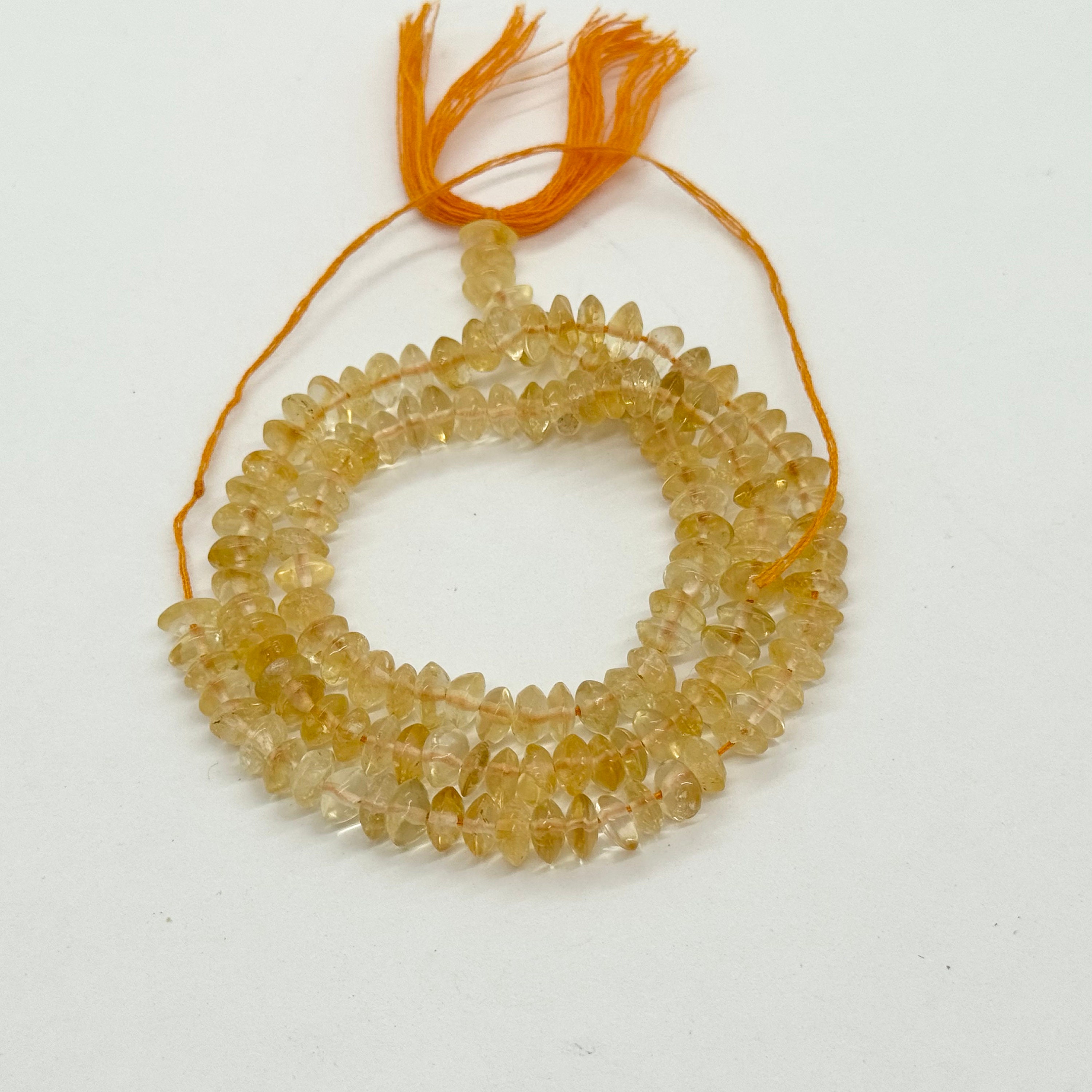 Citrine Rondelles, 13 Inch Strand, 5mm