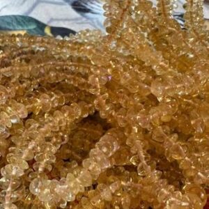 Rustic Citrine Disc Rondelles 4-5mm Approx Handcut Uneven / Rondelle Beads
