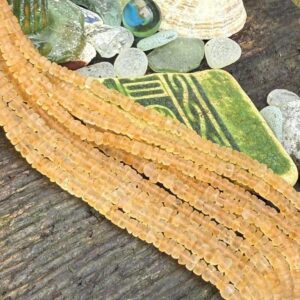 Rustic Soft Lemon yellow golden  Unique Natural Matte Frost Citrine  Rondelles 5mm Approx handcut