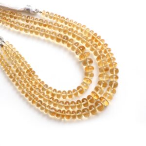 Citrine Smooth Rondelle Beads, 5 Mm To 8 Mm - Citrine Rondelle Beads Gemstone - Gem Quality , 8 Inch Full Strand, Price Per Strand