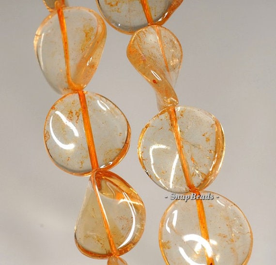 16x15mm Citrine Quartz Gemstone Twist Round Loose Beads 7.5 Inch Half Strand Lot 1,2,6 And 12 (90144220-b17-529)