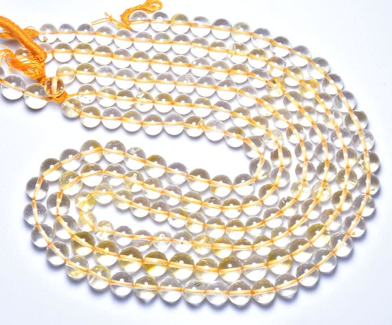 Citrine Round Beads - 16 Inches - Natural Clean Citrine Smooth Round Beads,,size Is 7mm,#40