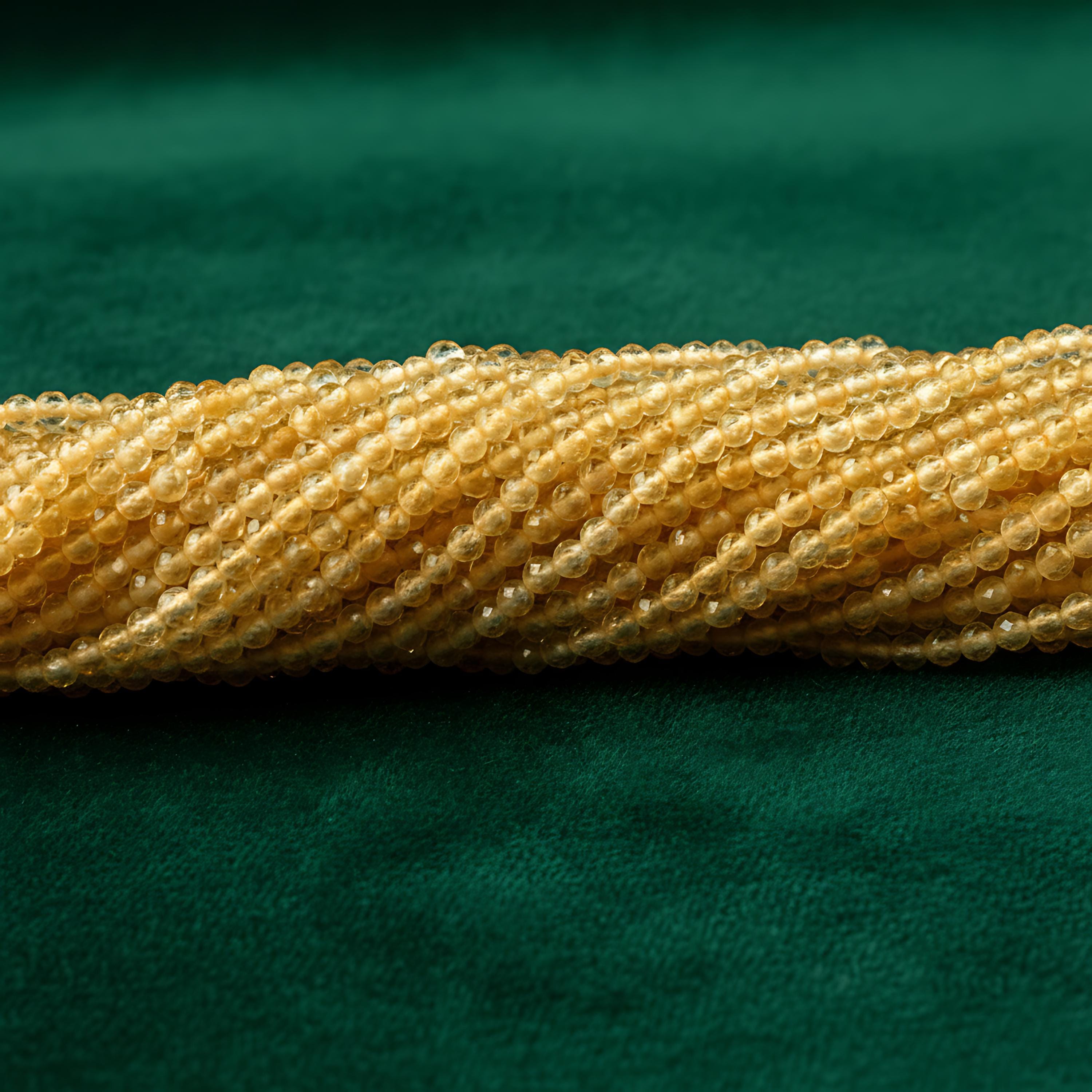 Natural Citrine Rondelle Beads | 2-3mm Gemstone Strand For Jewelry Making