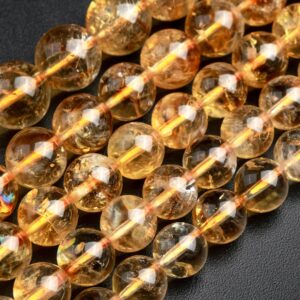 Citrine Beads Brown Yellow Grade A+ Genuine Natural Gemstone Round Loose Beads 7mm 8mm 9mm 10mm 11mm Bulk Lot Options