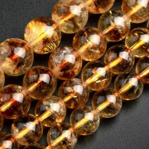 Citrine Beads Deep Brown Yellow Grade A+ Genuine Natural Gemstone Round Loose Beads 6mm 8mm 10mm 12mm Bulk Lot Options