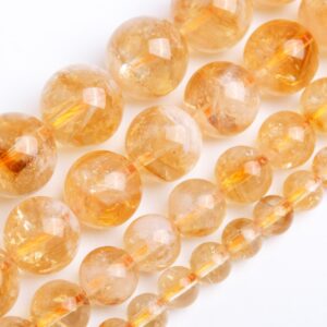 Citrine Beads Yellow Cloudy Grade Ab Genuine Natural Gemstone Round Loose Beads 6mm 8mm 10mm 12mm Bulk Lot Options