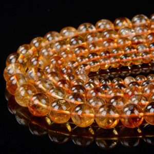 Natural Citrine Gemstone Grade AAA Round 4MM 5MM 6MM 7MM 8MM 9MM 10MM 11MM 12MM 13MM Loose Beads (D93)