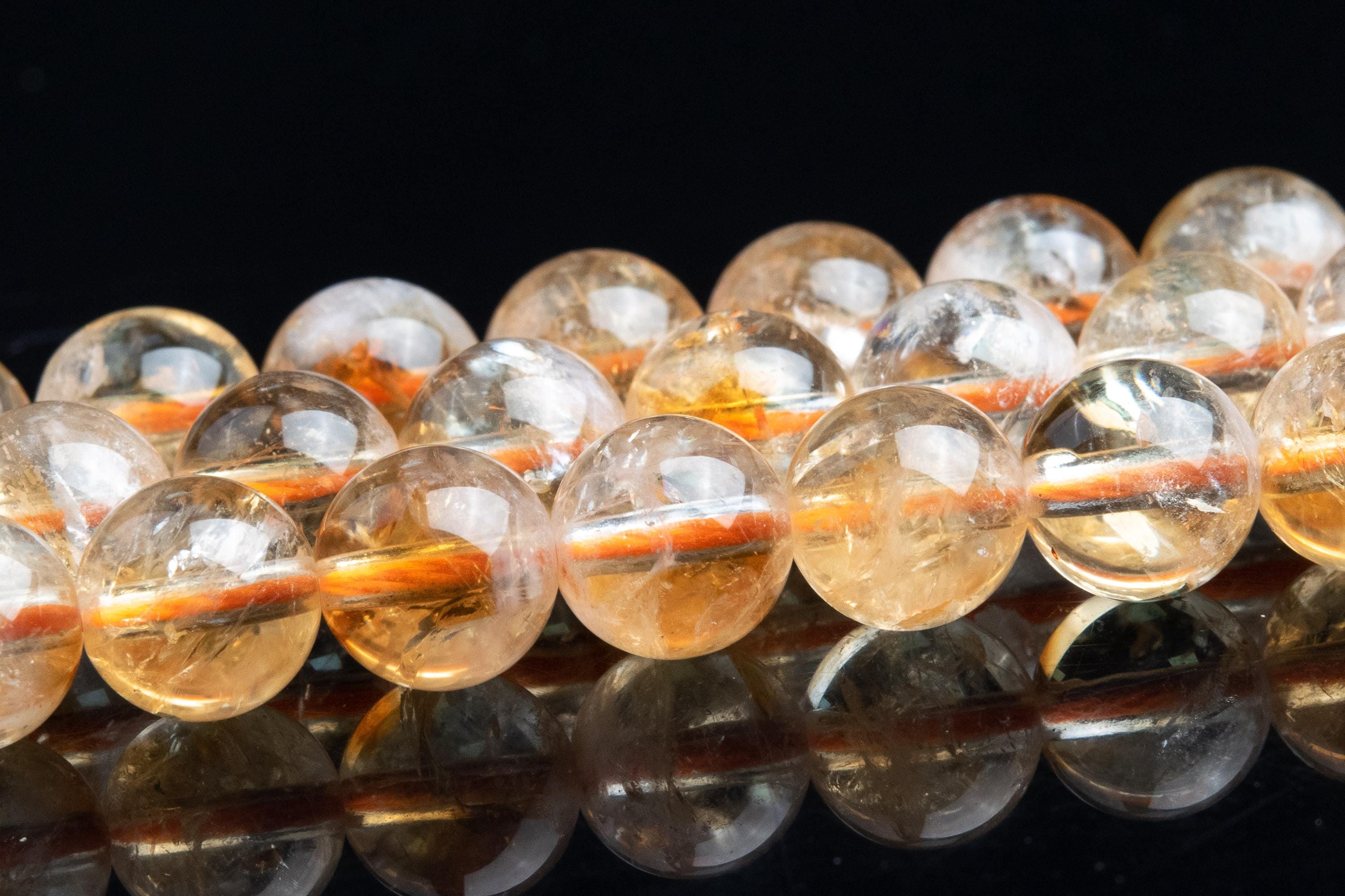 Yellow Citrine Beads Genuine Natural Grade A Gemstone Round Loose Beads 7-8mm 8mm Bulk Lot Options