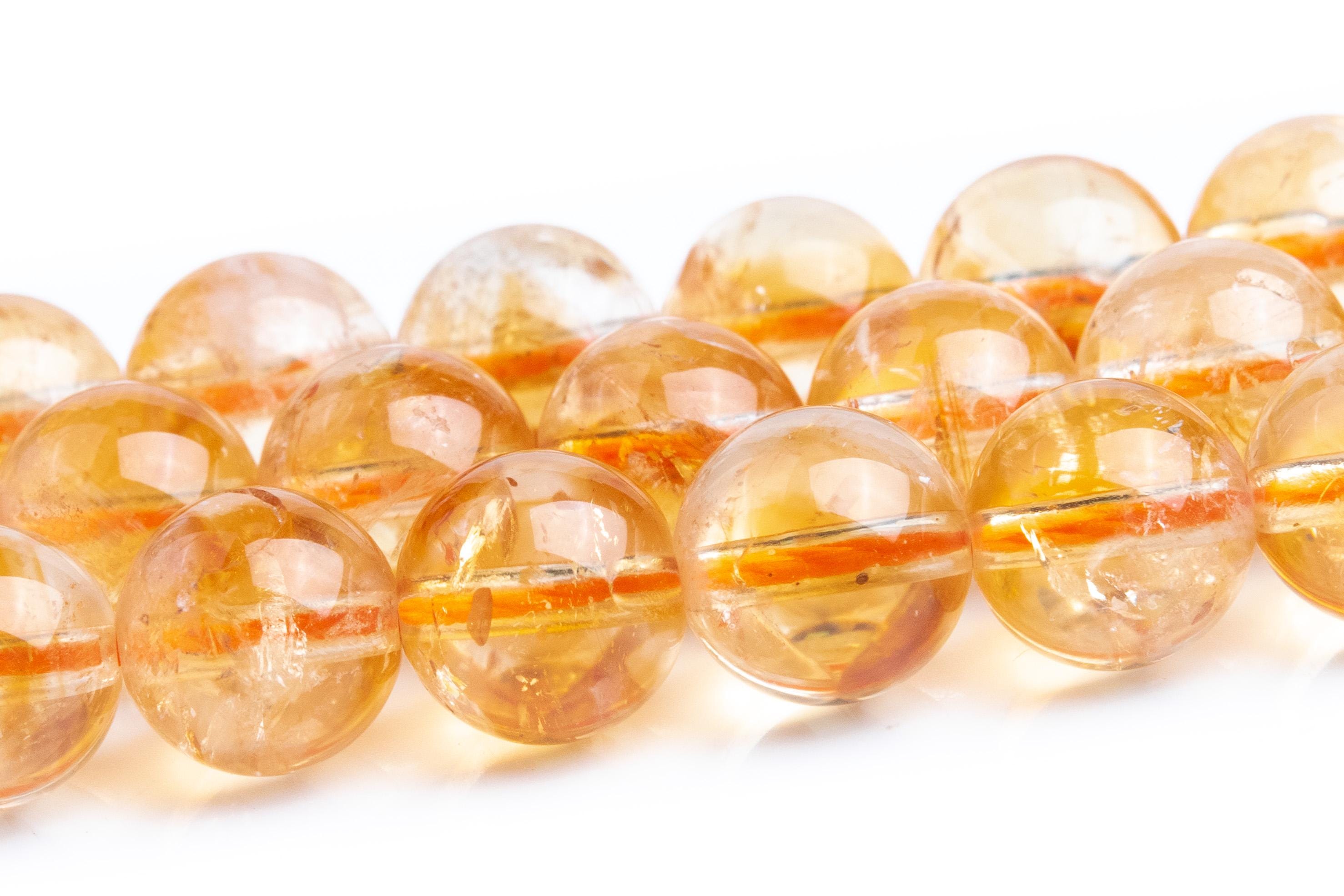 Yellow Citrine Beads Genuine Natural Grade A Gemstone Round Loose Beads 8mm 8-9mm 9-10mm 10mm 10-11mm 11-12mm Bulk Lot Options