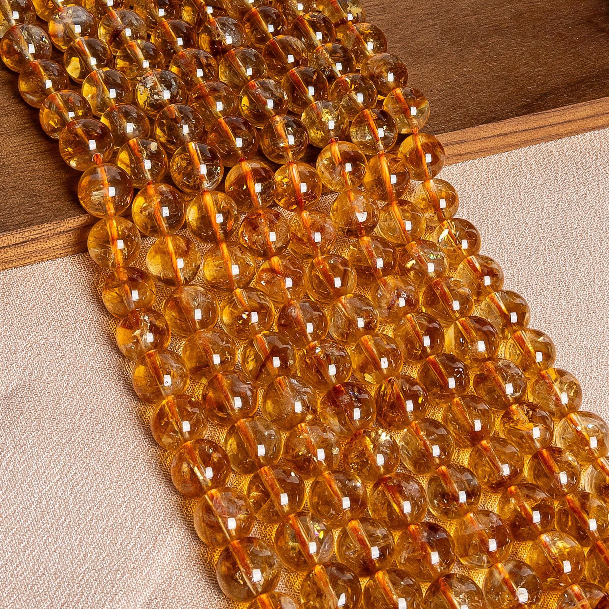 Yellow Citrine Beads Genuine Natural Round Gemstone Beads Yellow Citrine Beads Genuine Natural Round Gemstone Beads