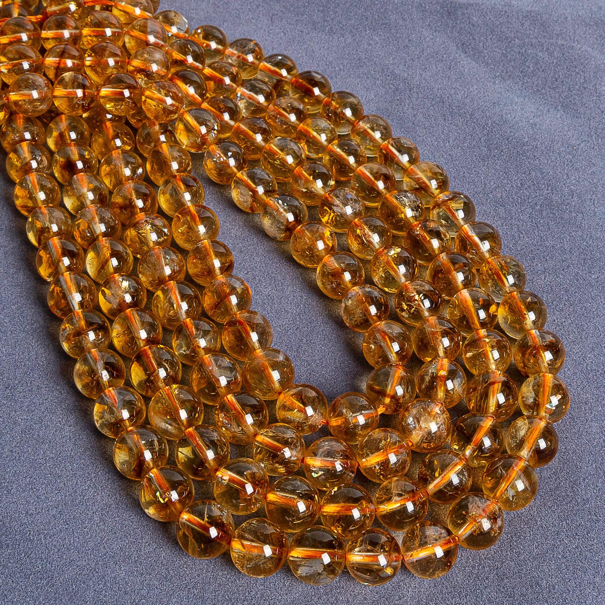 Yellow Citrine Beads Genuine Natural Round Gemstone Beads Yellow Citrine Beads Genuine Natural Round Gemstone Beads