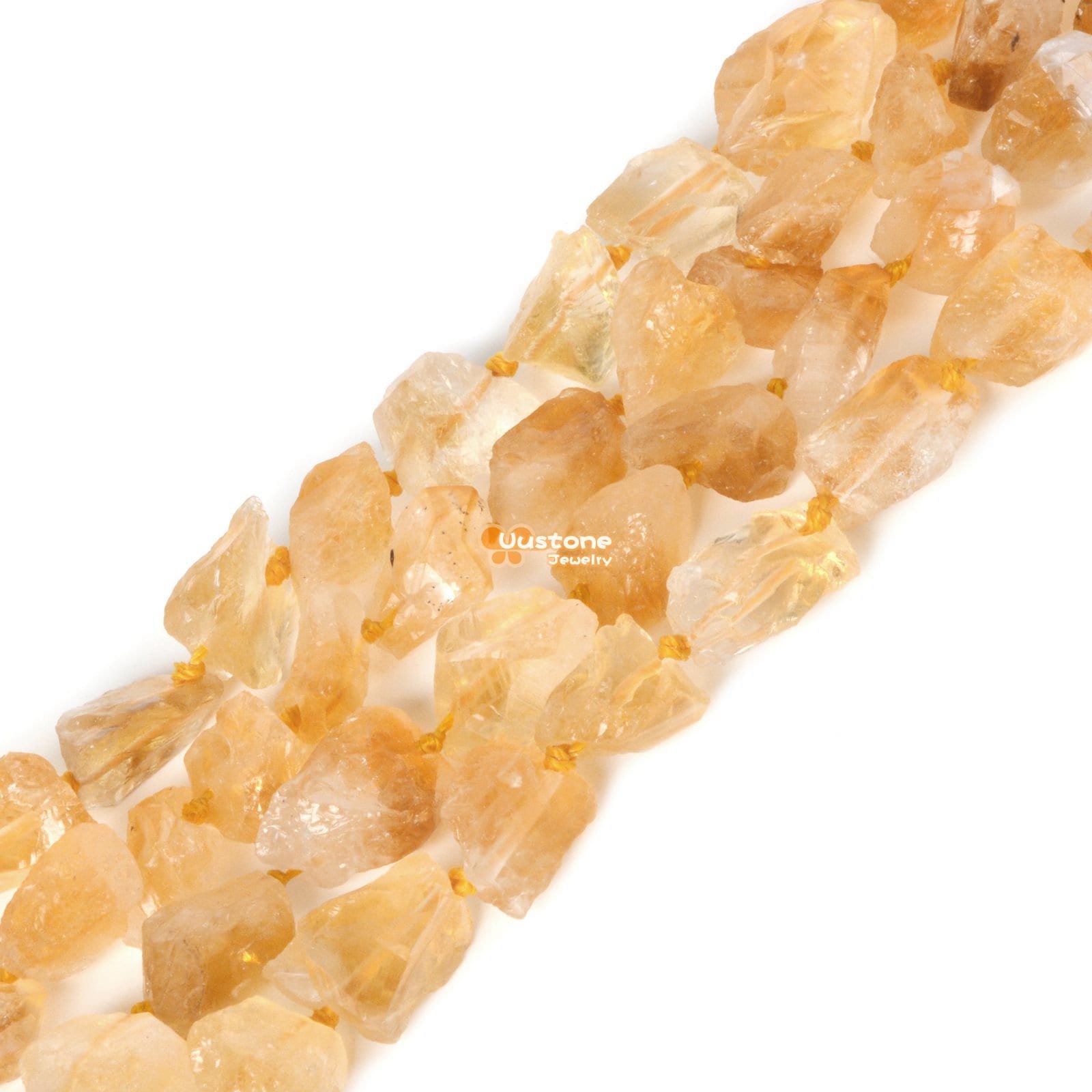 0361 15mm Aaa Raw Citrine Rough Rock Crystal Nuggets Loose Gemstone Beads 16"