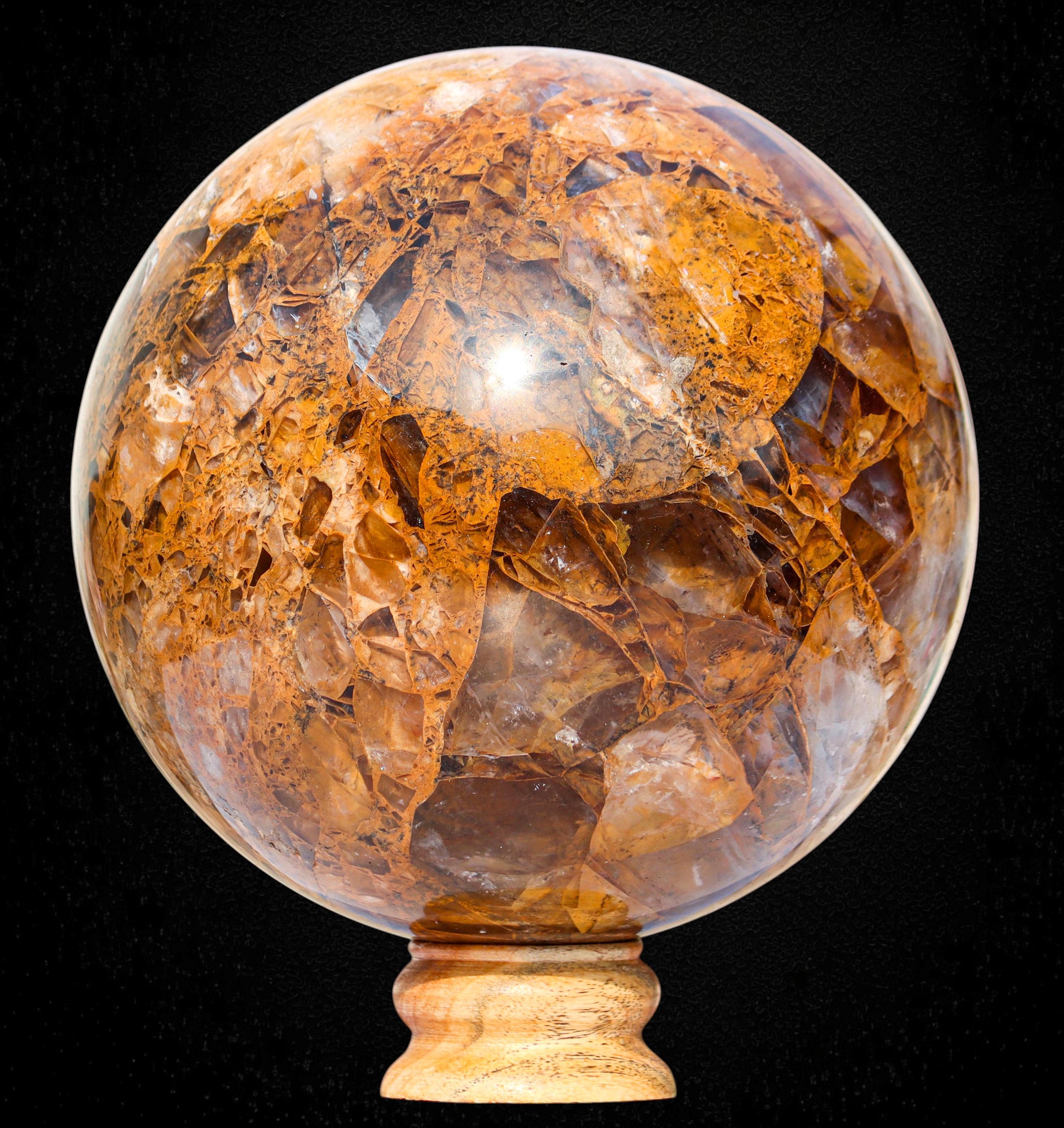 Extra Large Madeira Citrine Sphere Brazil Orange Quartz Crystal Ball 190mm Abundance Home Decor