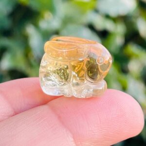 Carved Citrine Crystal Rabbit: Polished Gemstone Animal (13-18 mm) Carved Citrine Crystal Rabbit: Polished Gemstone Animal (13-18 mm)