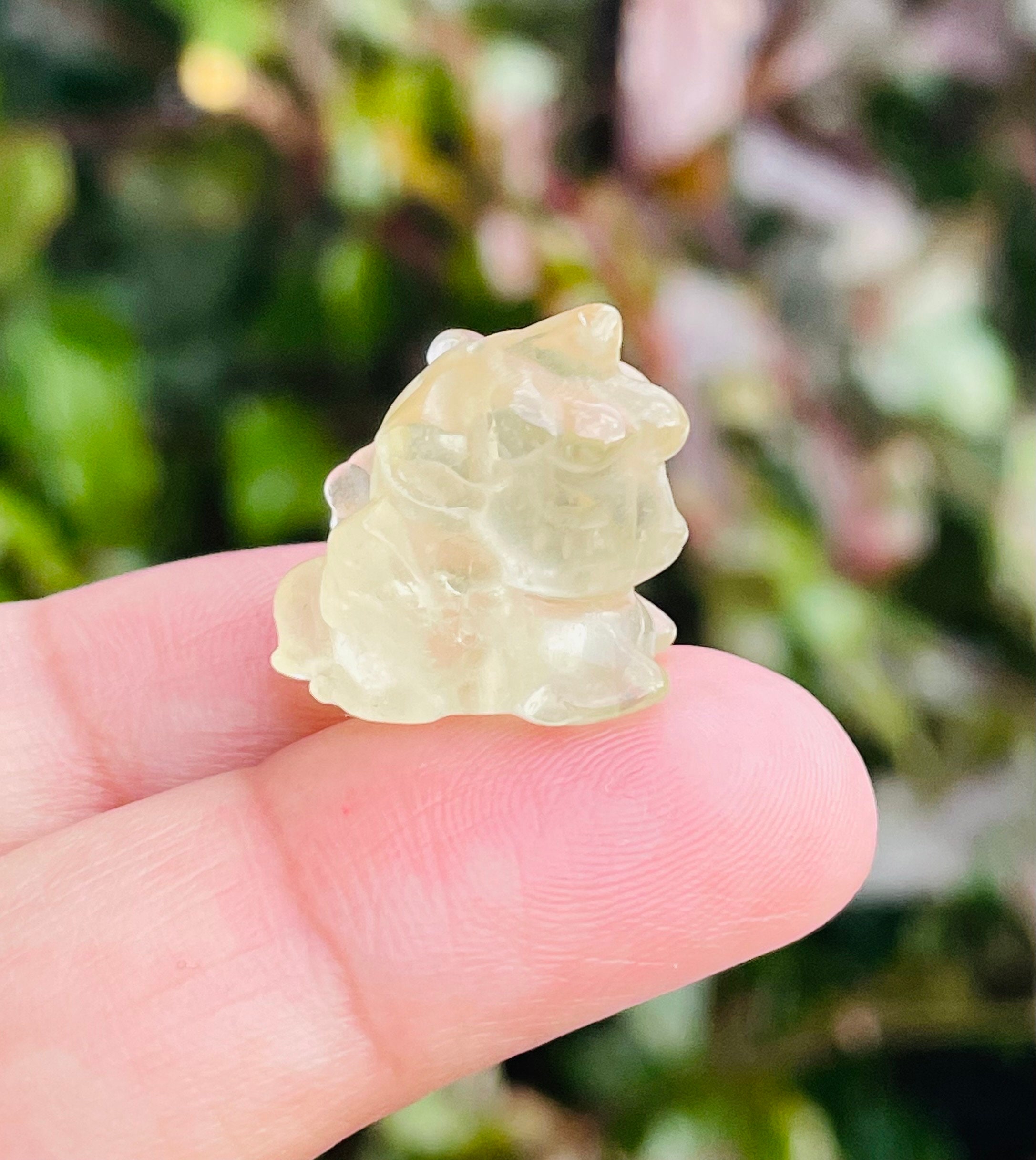 Carved Citrine Crystal Unicorn: Polished Gemstone Animal (14-18mm)